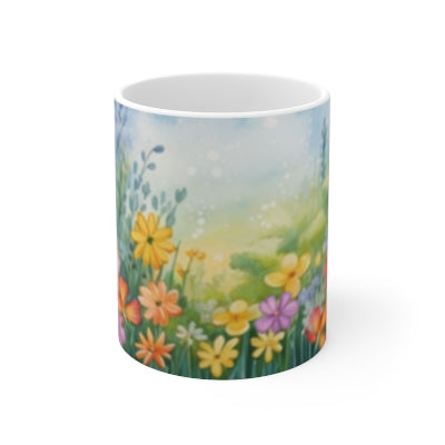 11oz Rabbit Floral mug design gifts for her drinkware