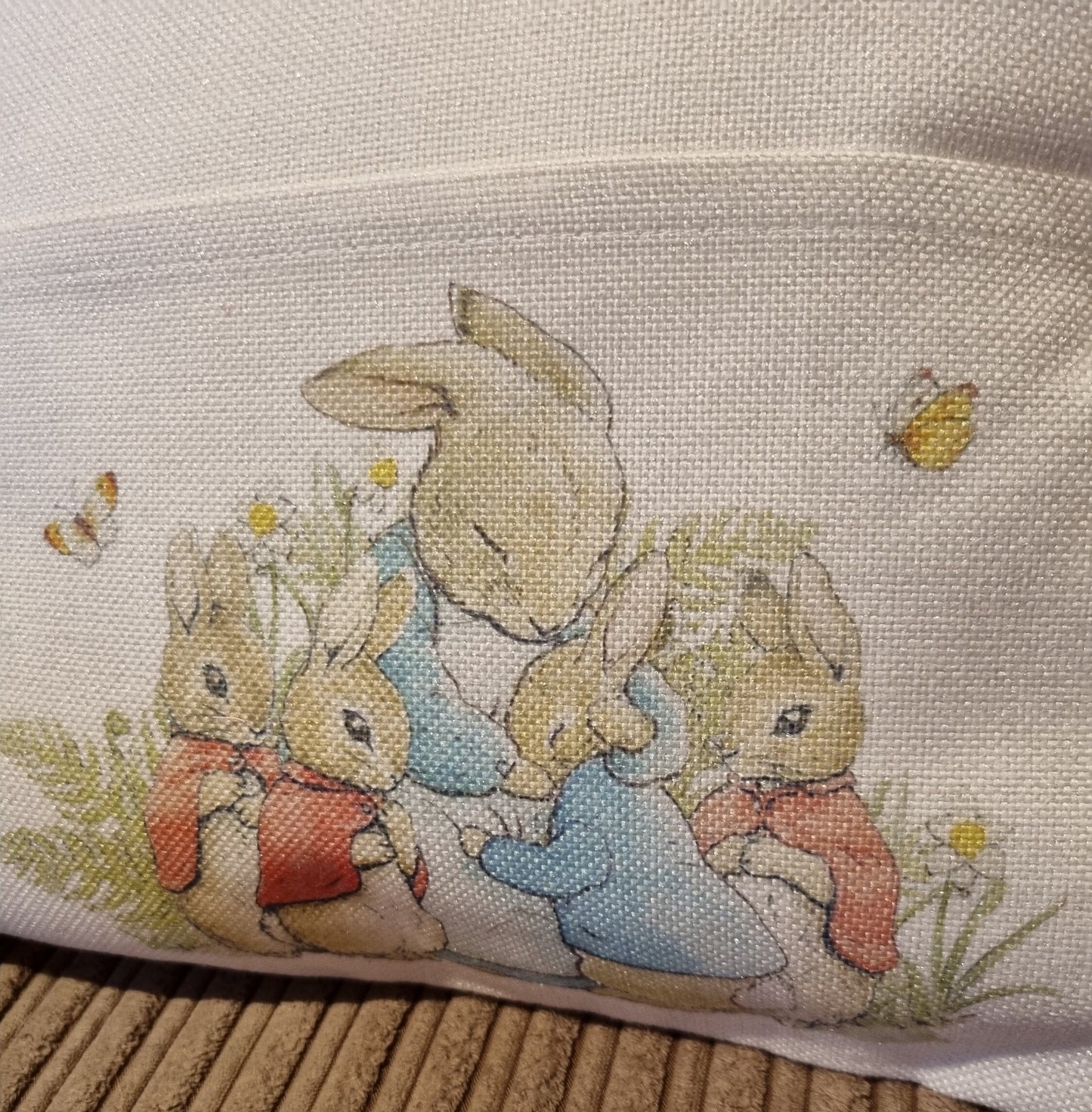 Rabbit Personalised reading cushion, pocket cushion, any name