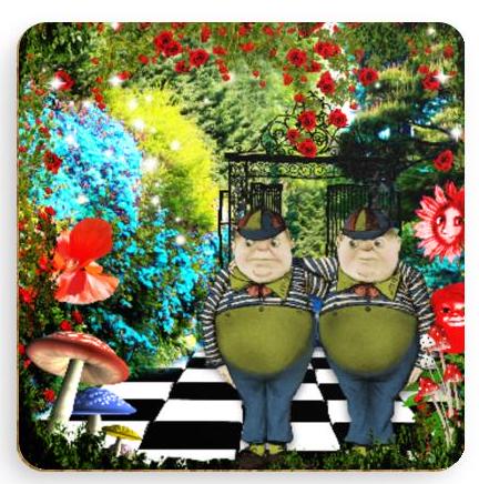 Alice in Wonderland Pack of 4 Coasters