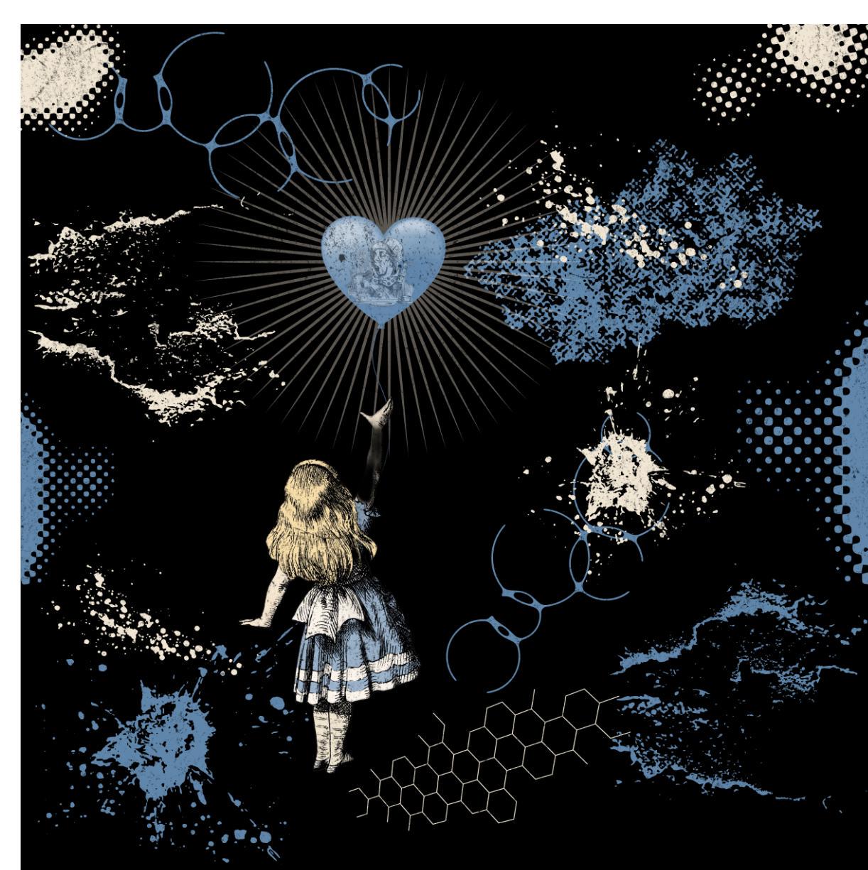 Pack of 4 Coasters Alice in Wonderland y2k design