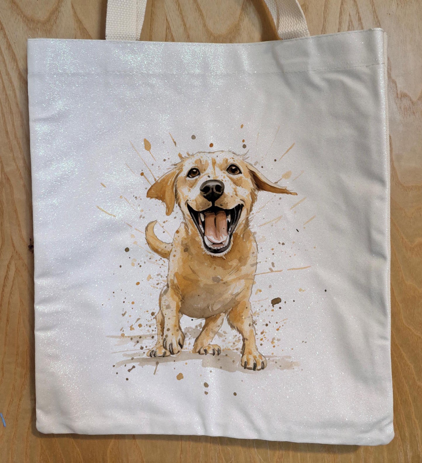 Labrador Glitter Tote Bag