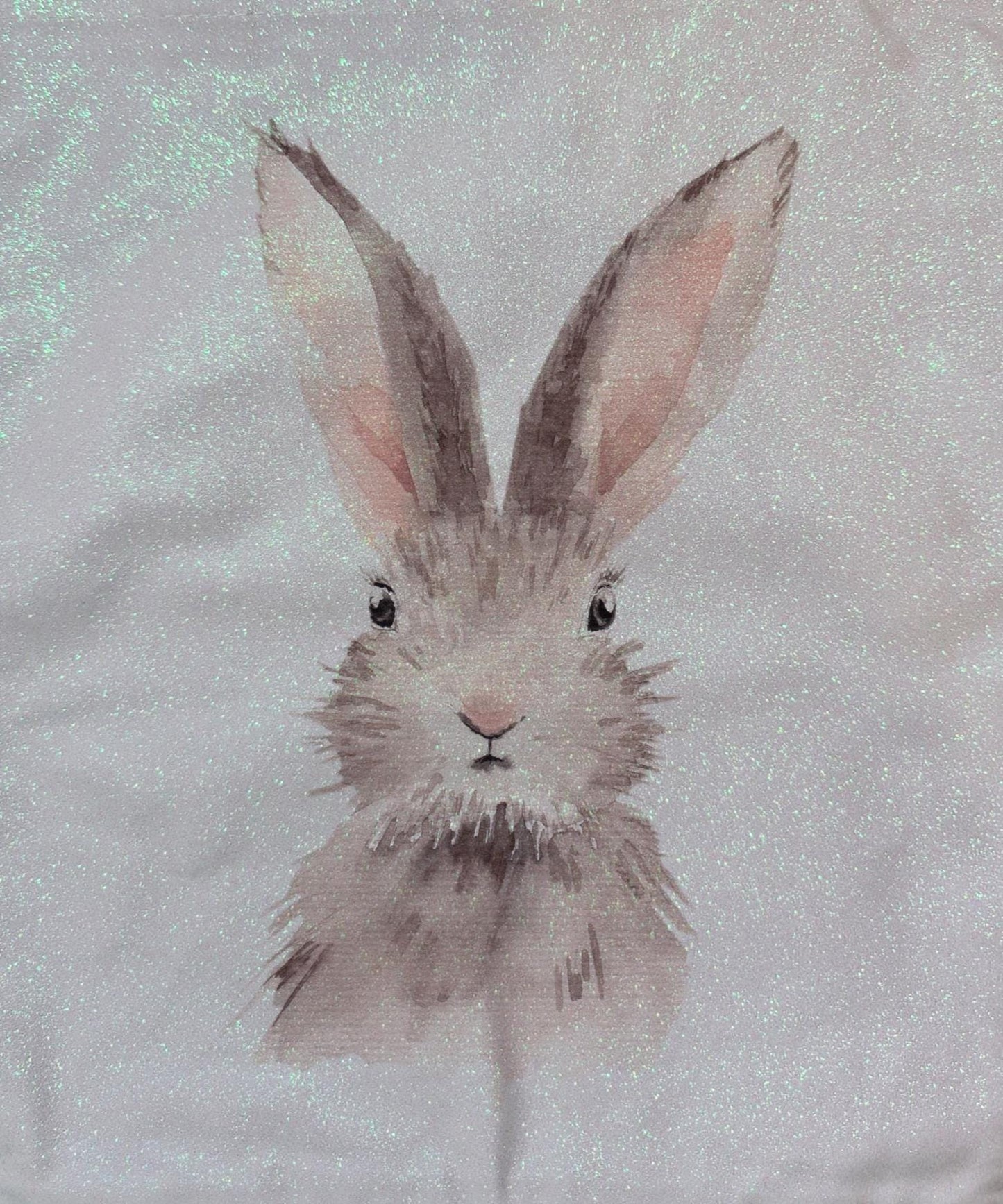 Glitter Tote Bag with watercolour rabbit Design