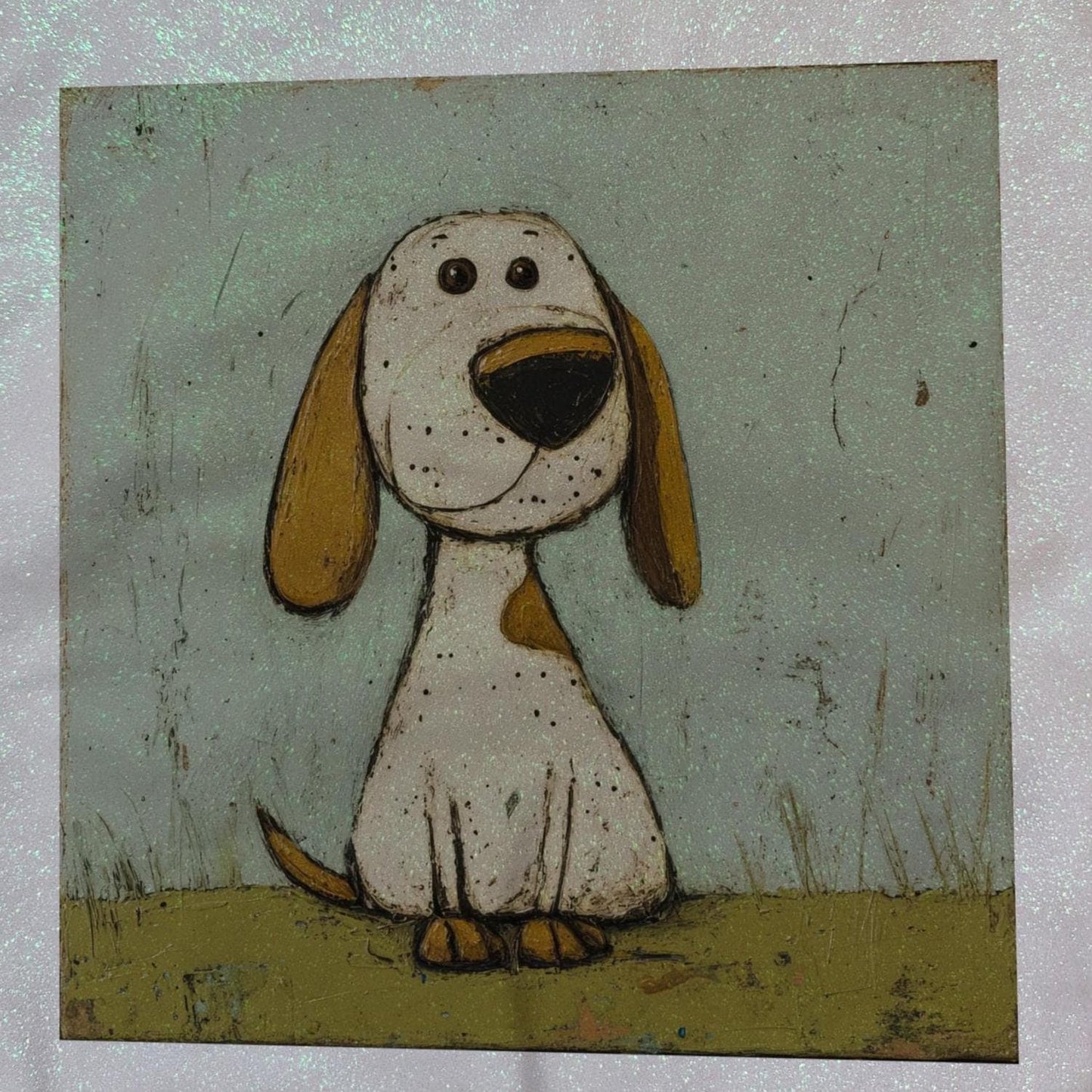 Tote Bag Glitter with cute Dog design