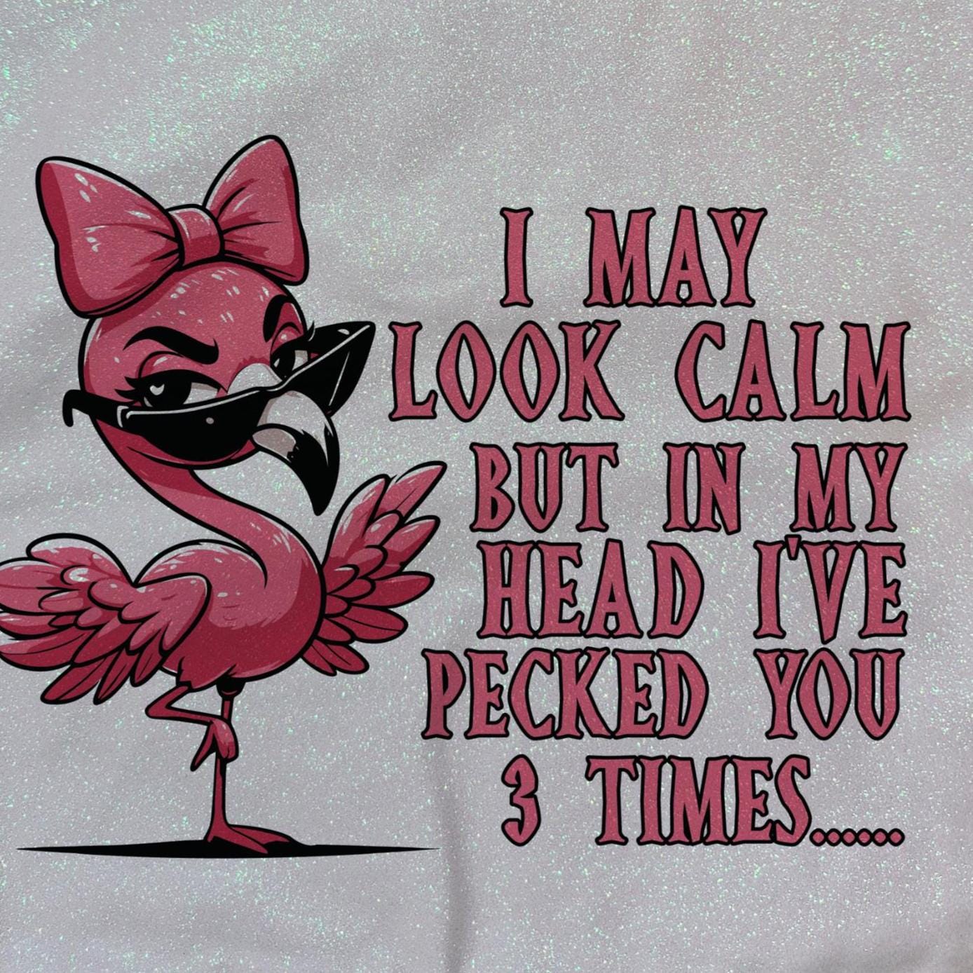 Glitter Tote Bag Flamingo funny quote design
