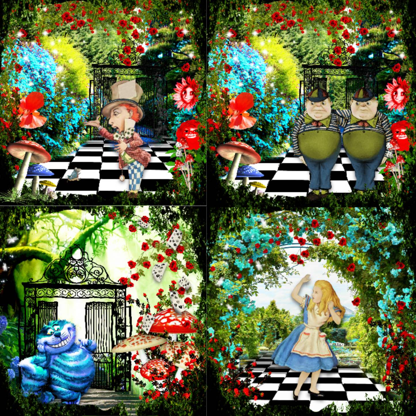 Alice in Wonderland Coasters withmulti character design