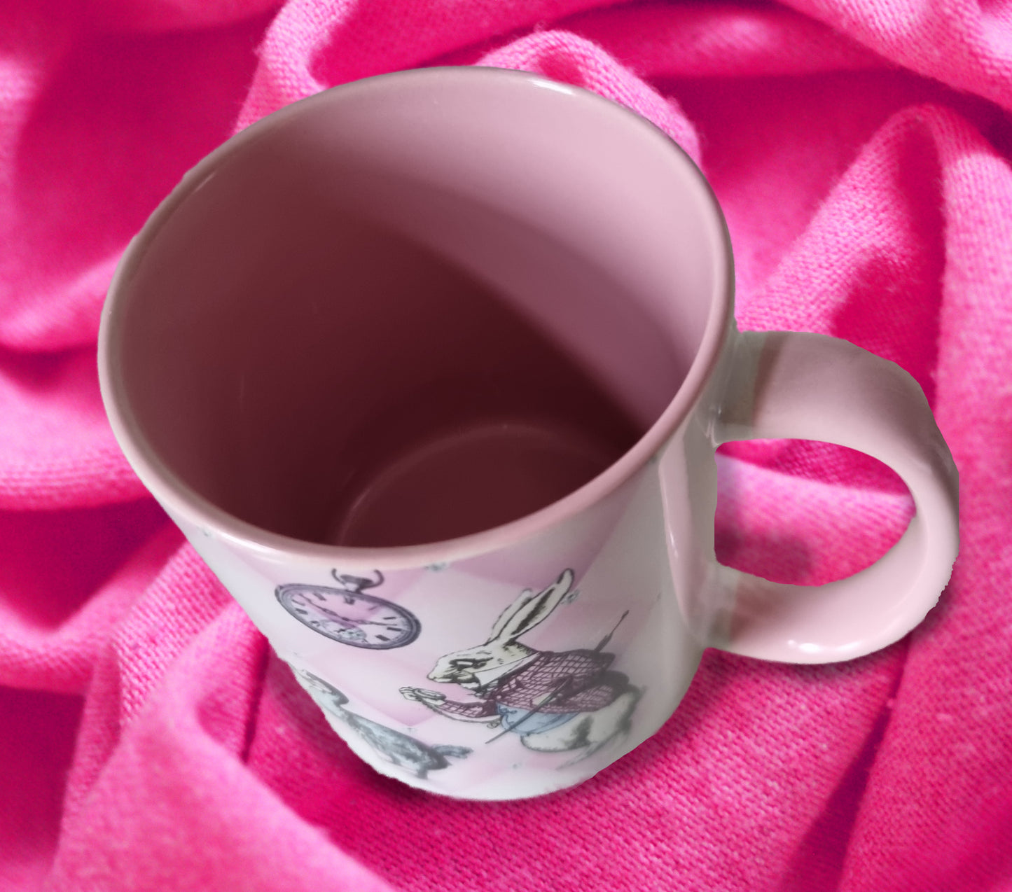Pink Alice Mad Hatter Mug allover design coffee mug