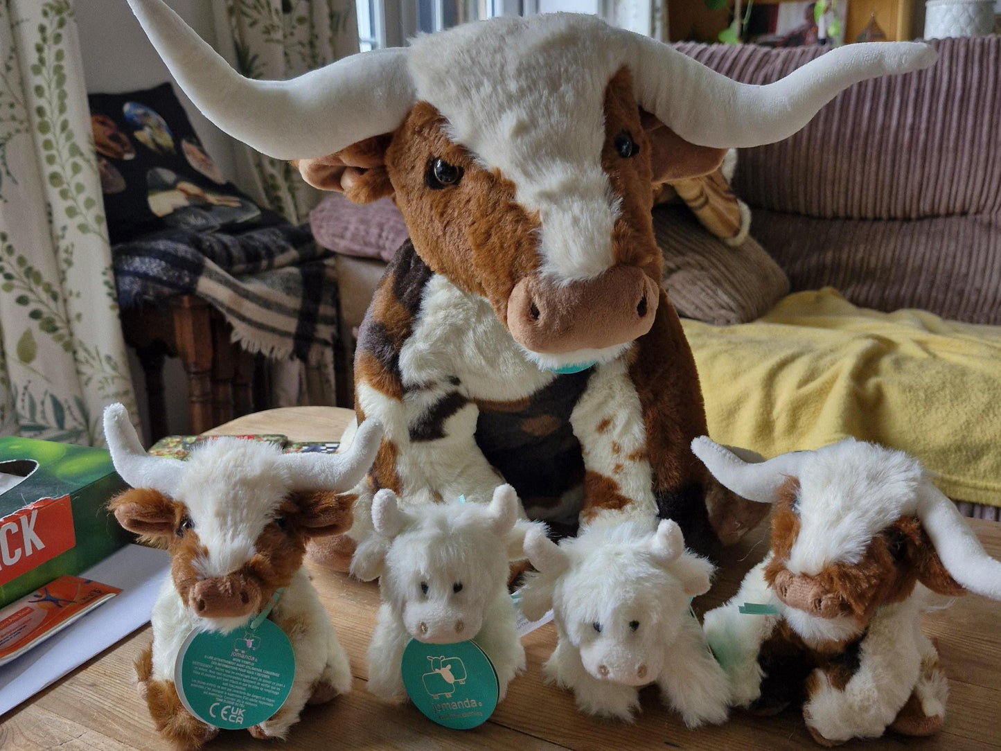 Highland Cow mini Plush Toy cream 11cm Cuddly Soft Toy Gift