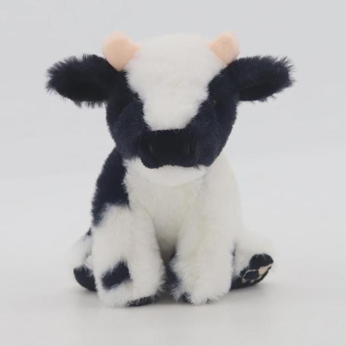Dairy Cow mini Plush Toy black and white 11cm Cuddly Soft Toy Gift