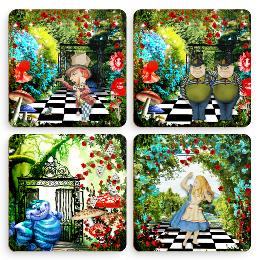 Alice in Wonderland Coasters withmulti character design