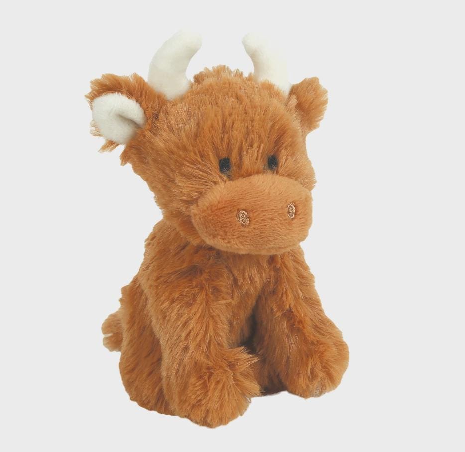 Highland Cow mini Plush Toy brown 11cm Cuddly Soft Toy Gift
