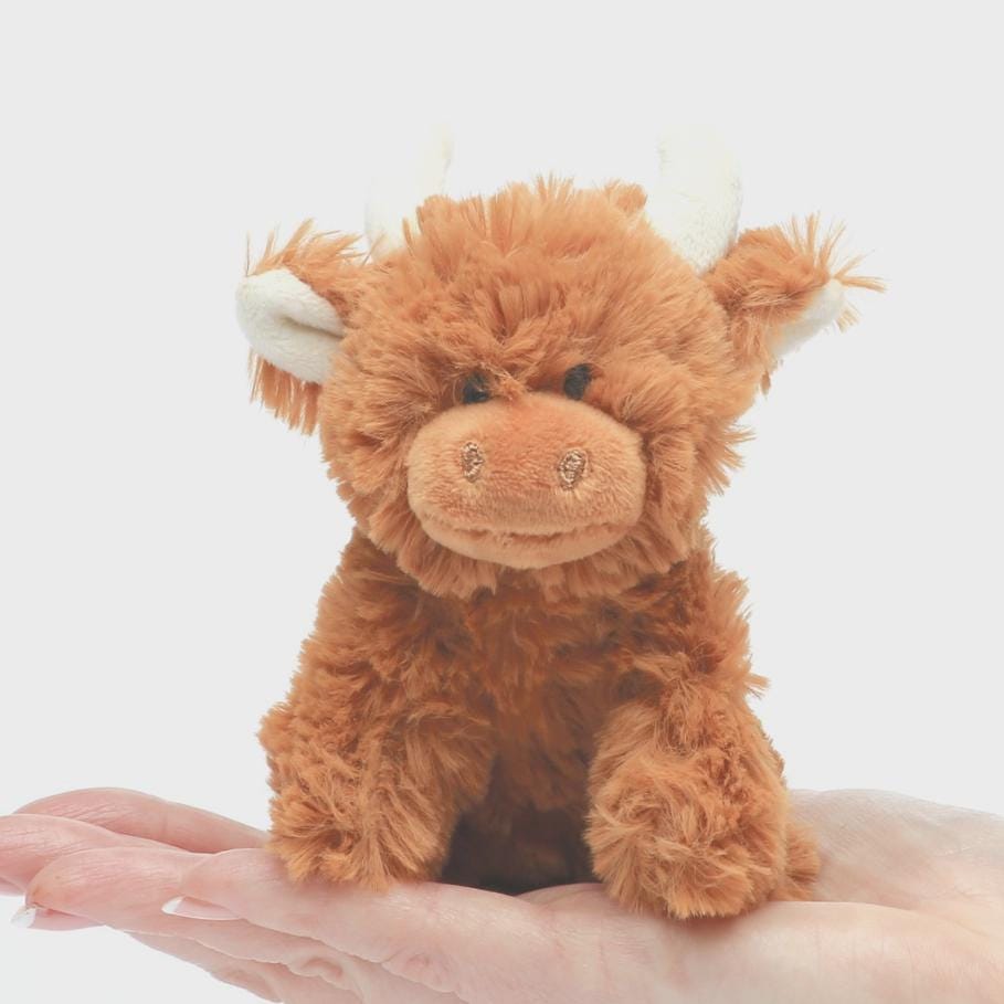 Highland Cow mini Plush Toy brown 11cm Cuddly Soft Toy Gift