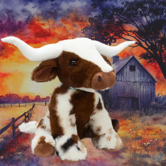 Texas Longhorn Cow Plush Toy 30cm Cuddly Soft Toy Gift