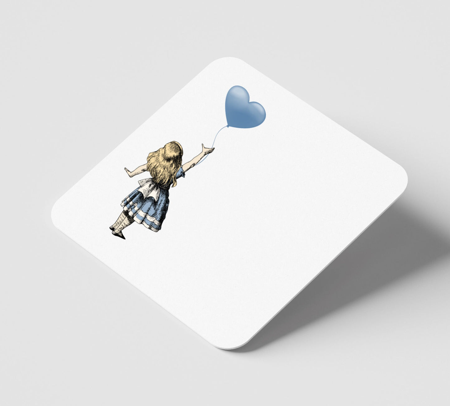 Alice in Wonderland Coasters with blue balloon design