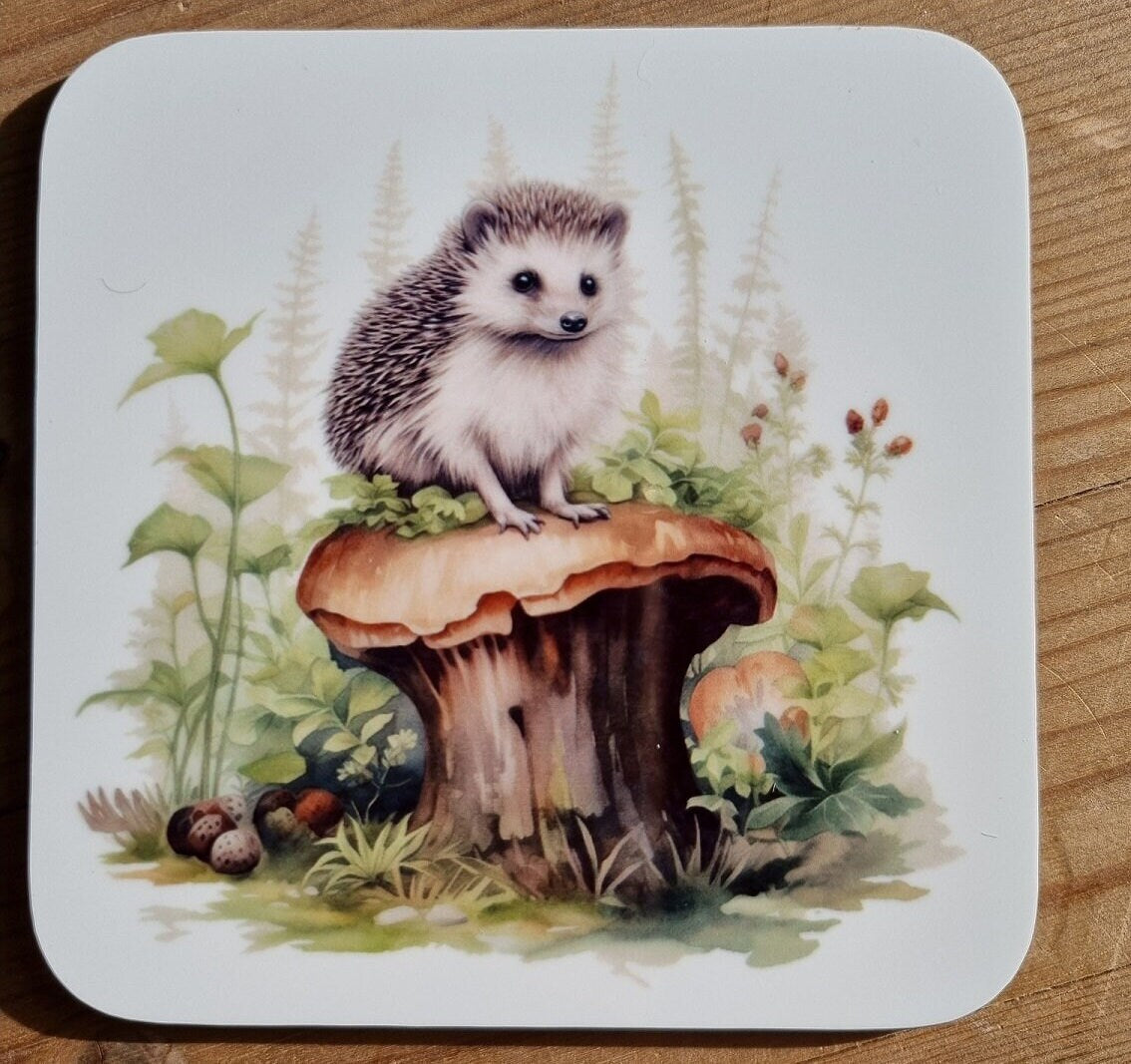 Set of 4 coasters Country animals nature design