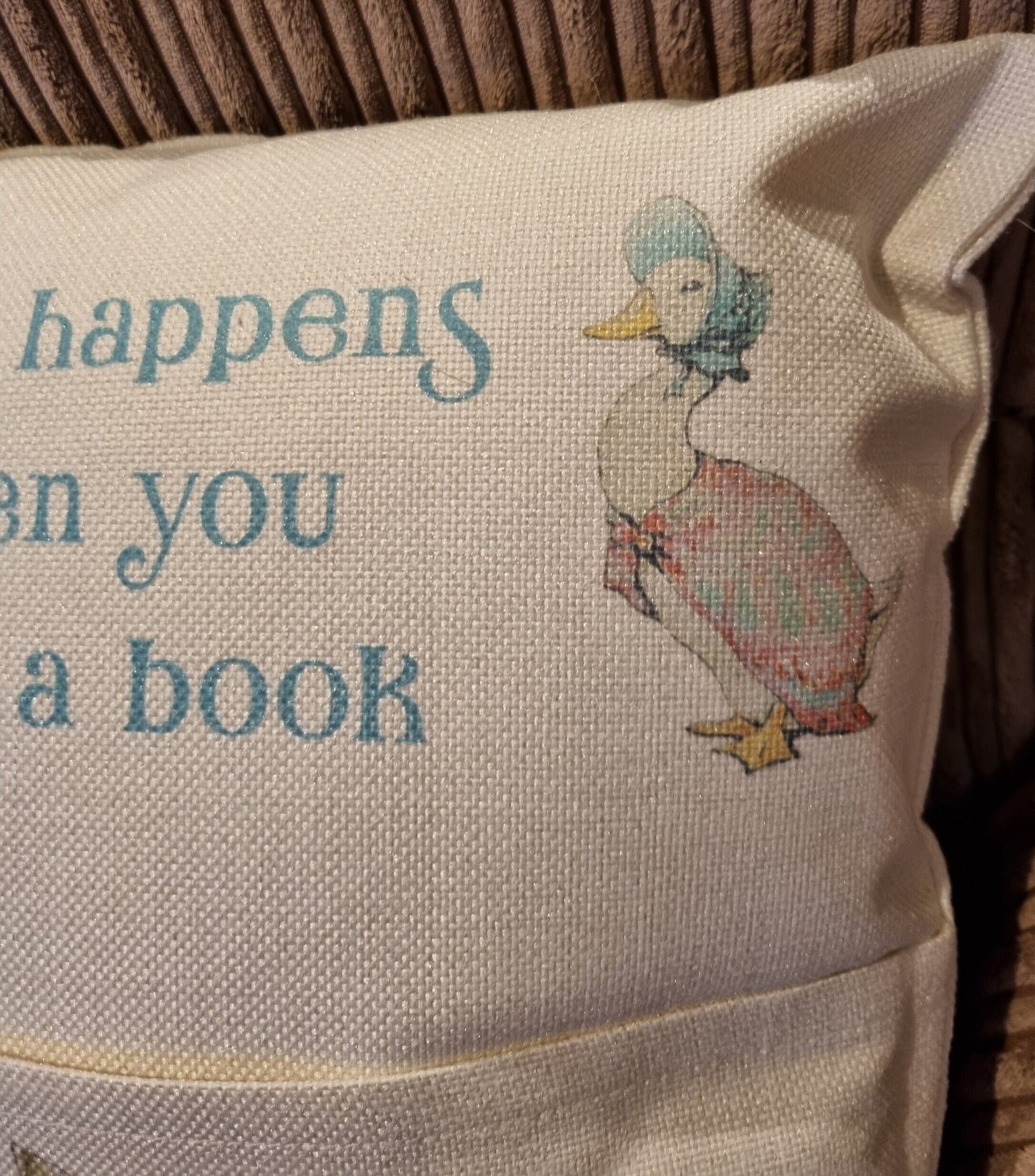 Rabbit Personalised reading cushion, pocket cushion, any name
