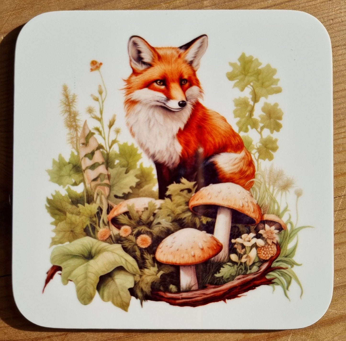 Set of 4 coasters Country animals nature design