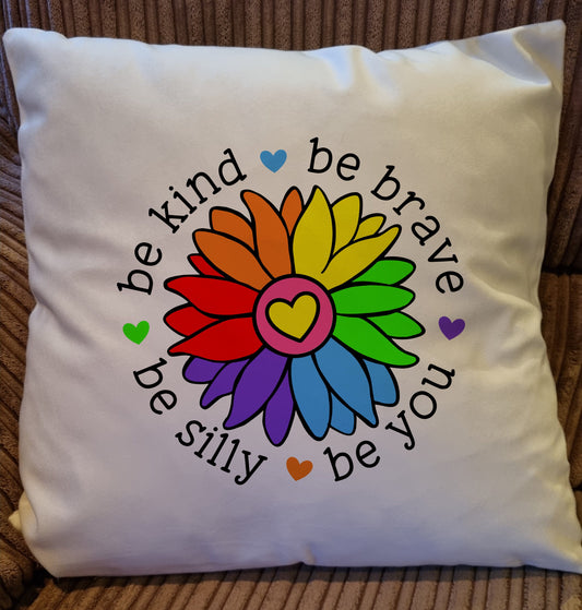Cushion, soft feel, home furnishings 'Be Kind, Be Brave'