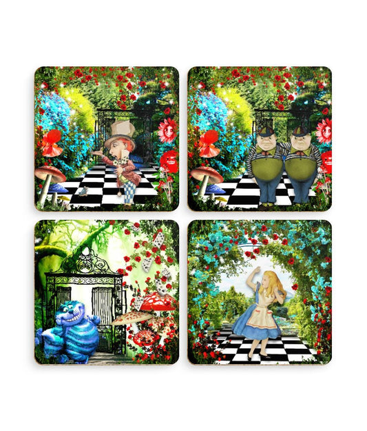 Alice in Wonderland Pack of 4 Coasters