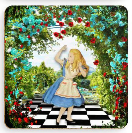 Alice in Wonderland Pack of 4 Coasters