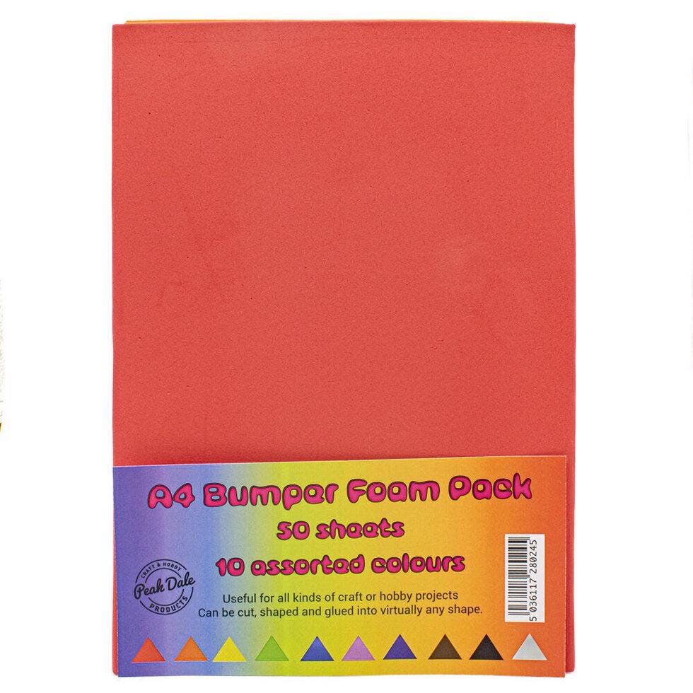 Funky Foam A4 Assorted Packs of 10 or 50 sheets