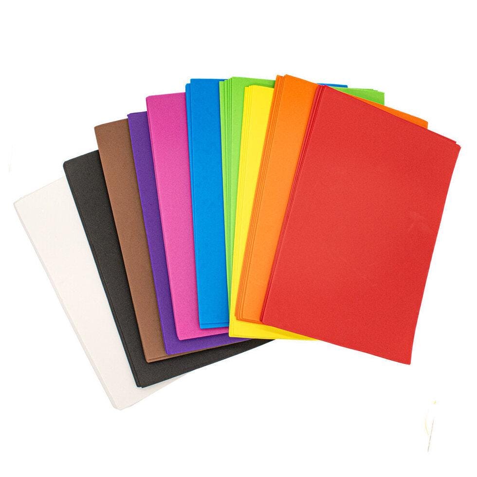 Funky Foam A4 Assorted Packs of 10 or 50 sheets