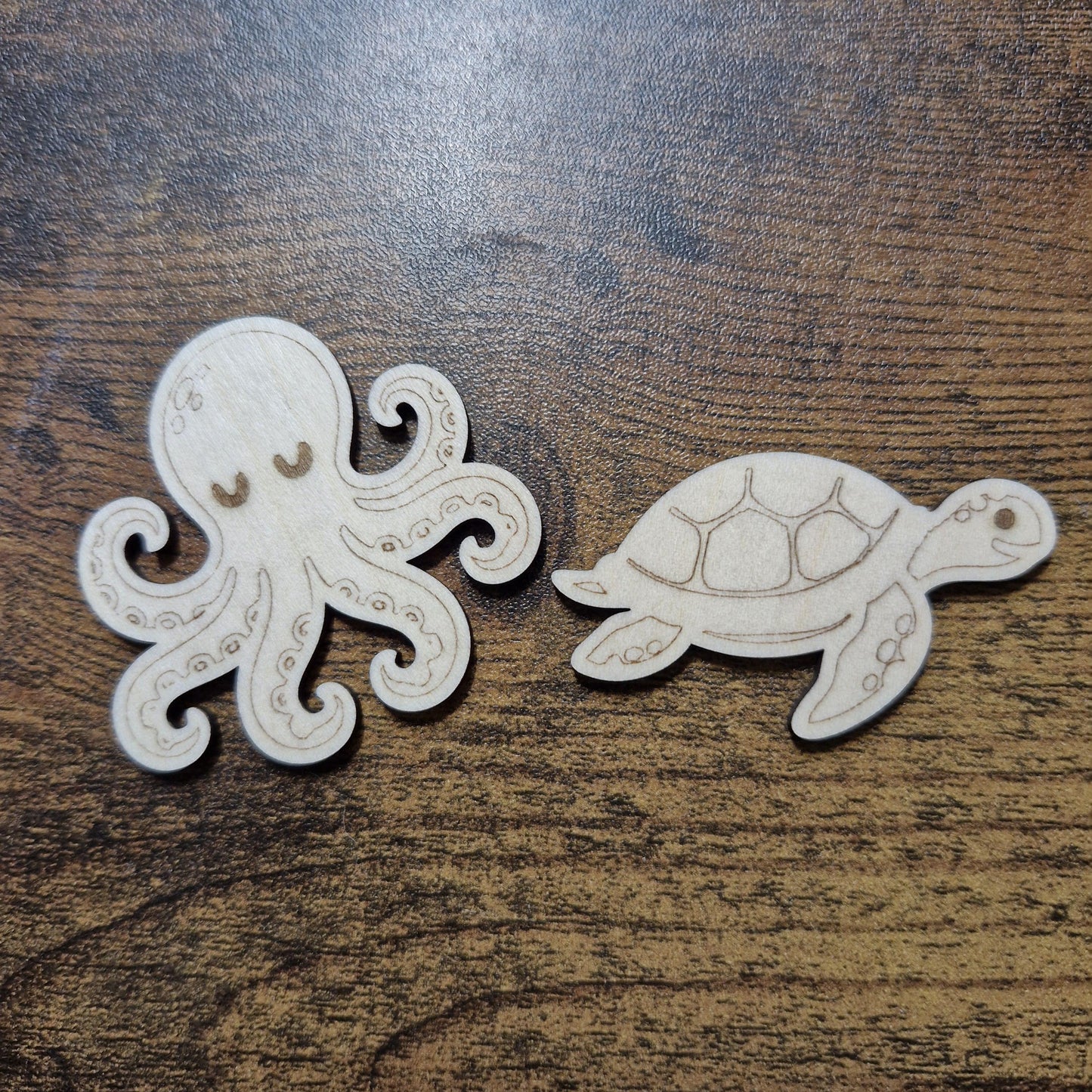 Laser Cut Wooden Sea Creature Craft Shapes Pack of 12