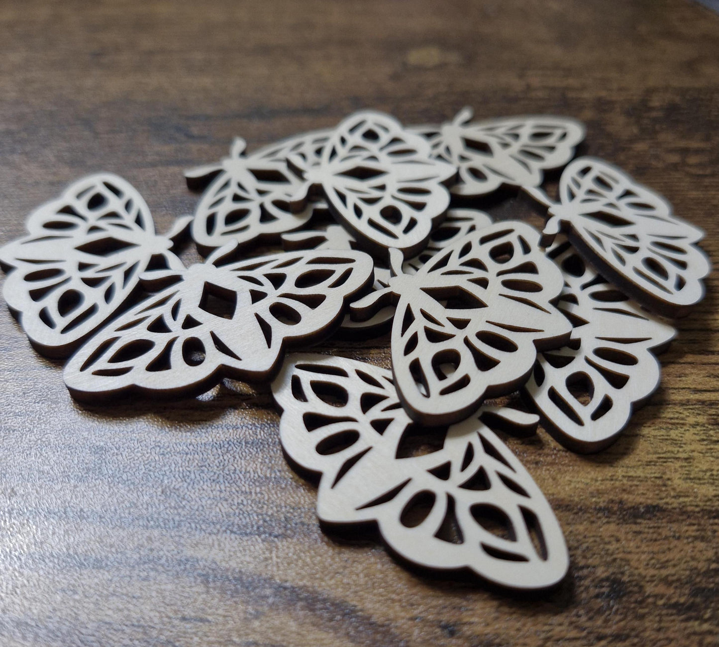 Laser Cut Wooden Moth Craft Shapes Pack of 10