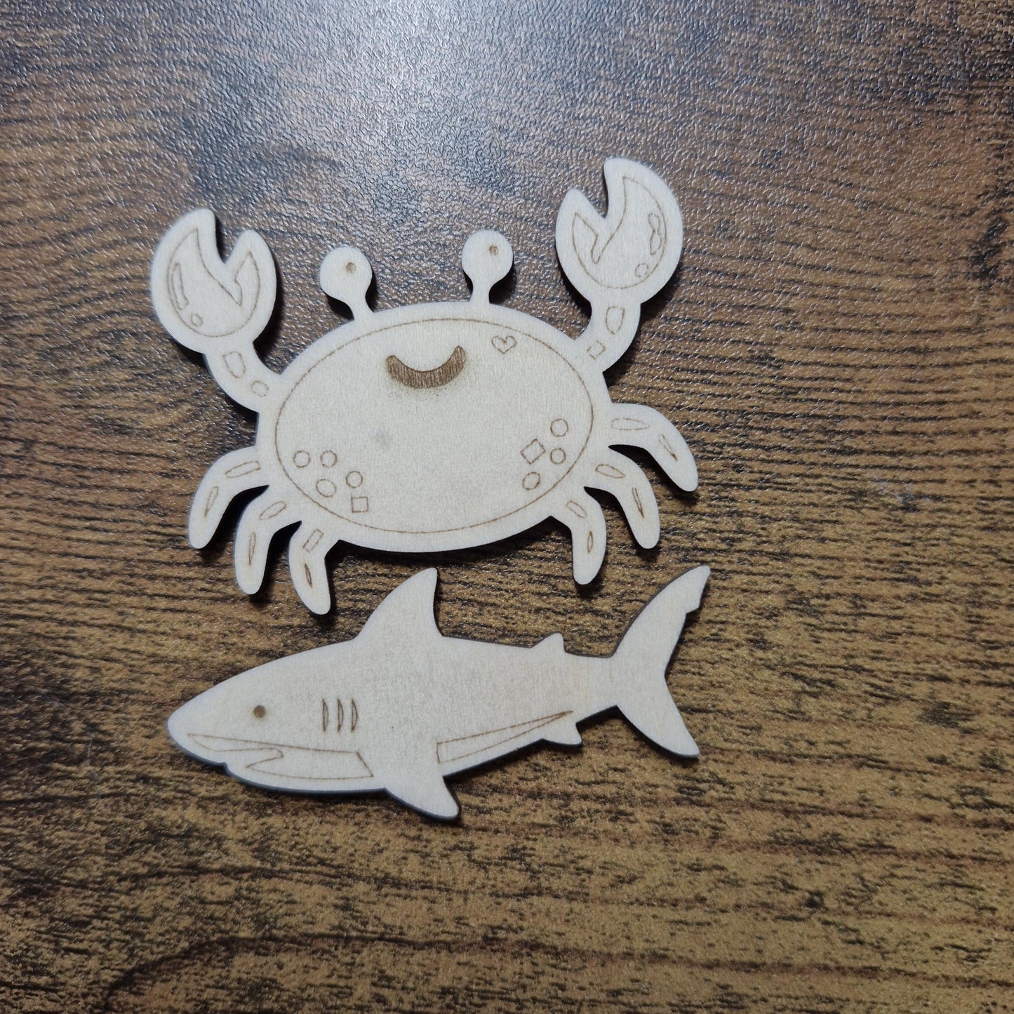 Laser Cut Wooden Sea Creature Craft Shapes Pack of 12