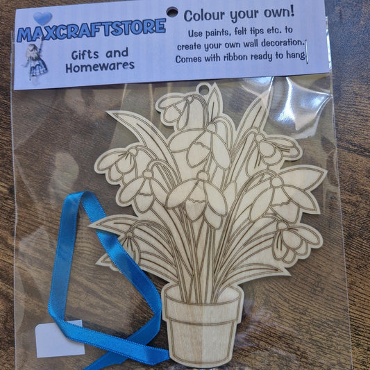 Hanging colour your own wooden flowers, hanging decor