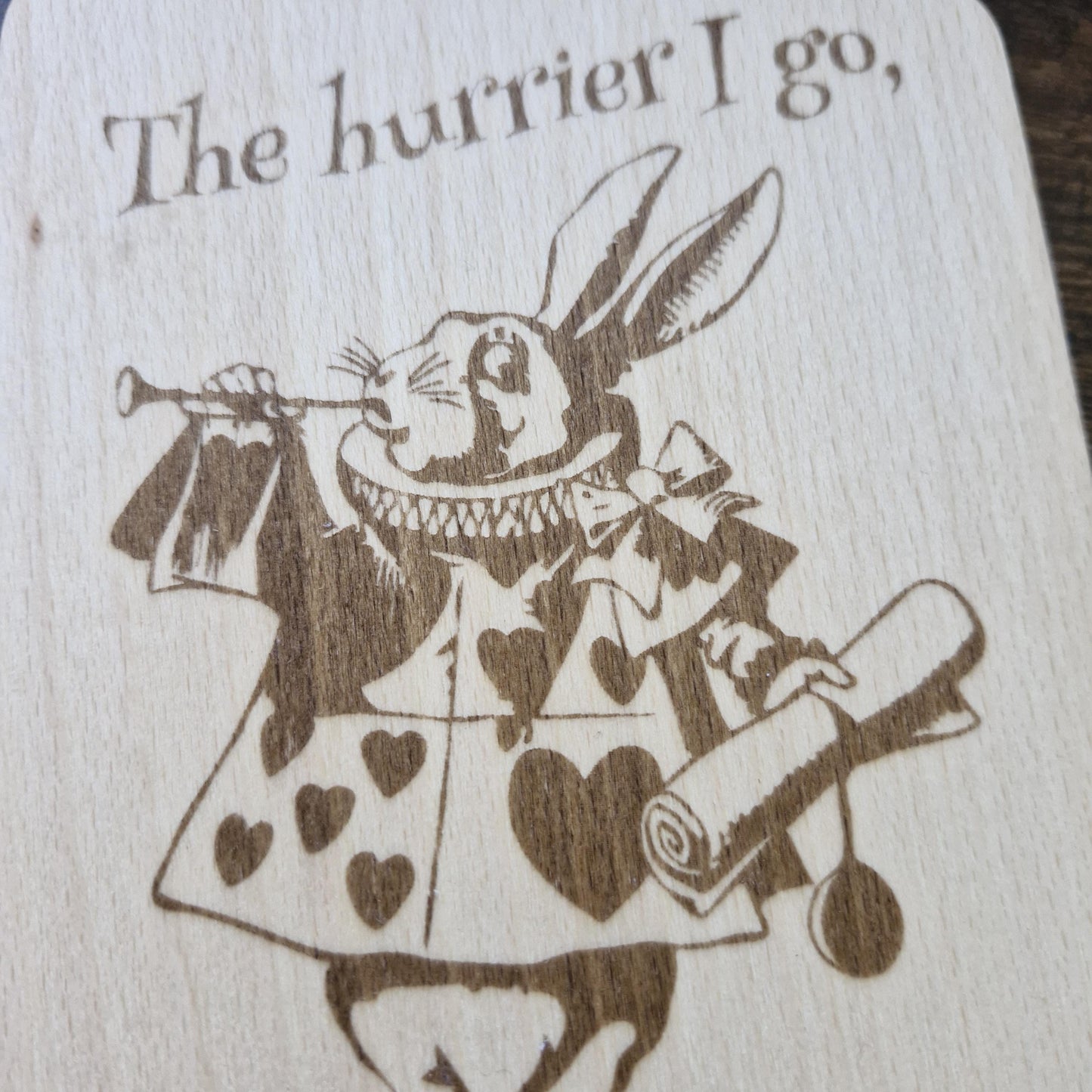 Mini wooden chopping board, Alice in Wonderland Rabbit