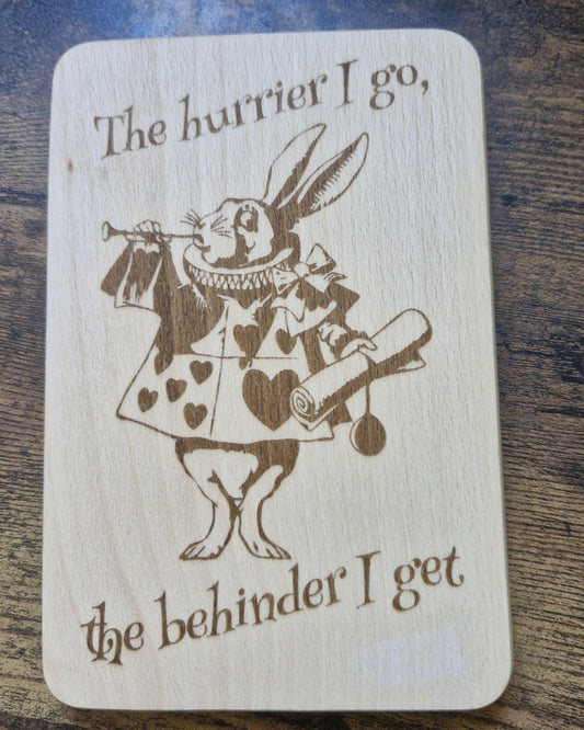 Mini wooden chopping board, Alice in Wonderland Rabbit