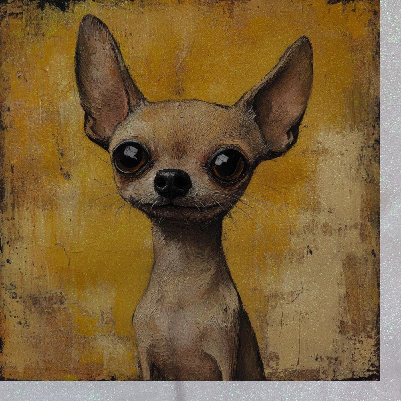 Tote Bag Glitter with cute Chihuahua dog design
