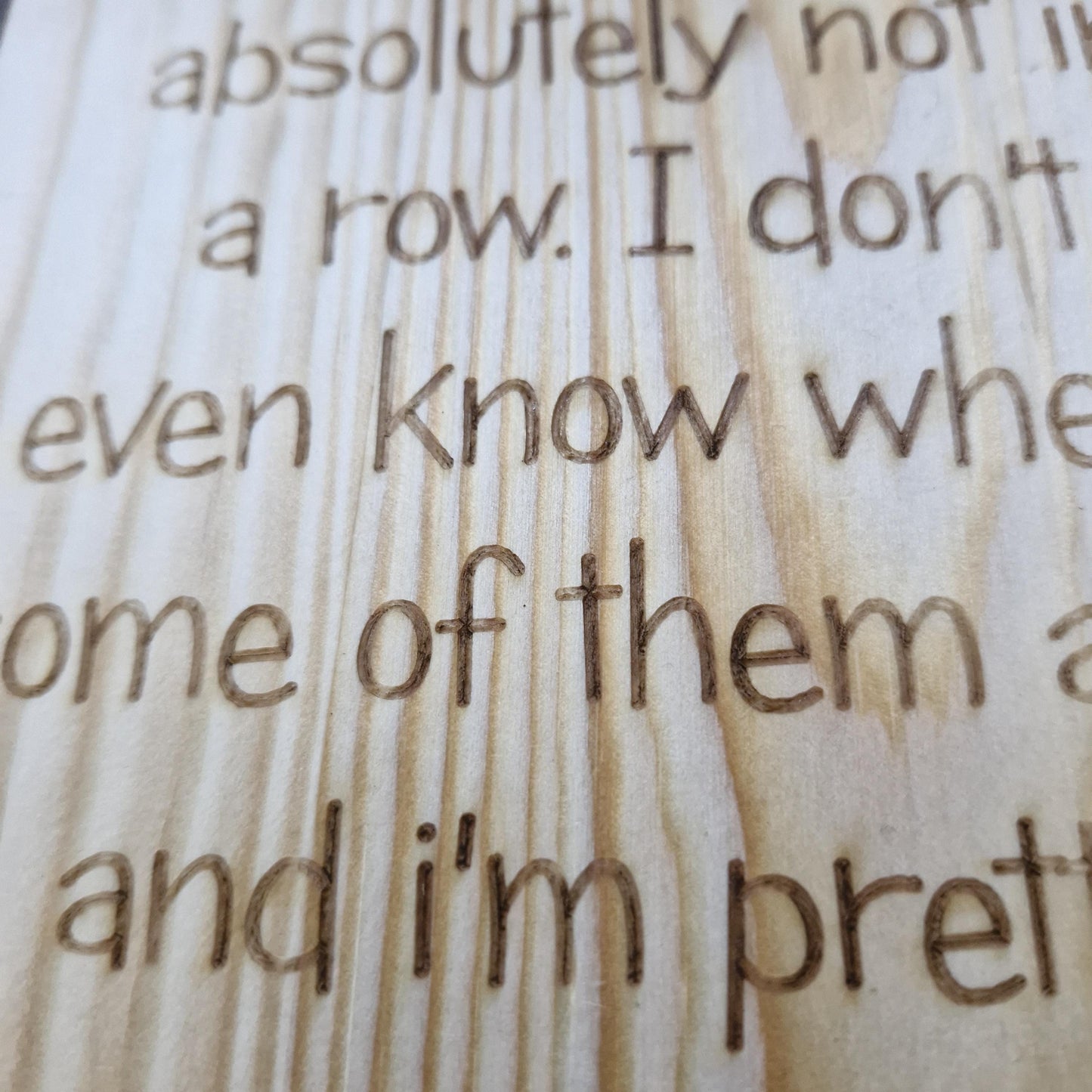Mini decorative hanging chopping board, 'Ducks in a Row' funny quote