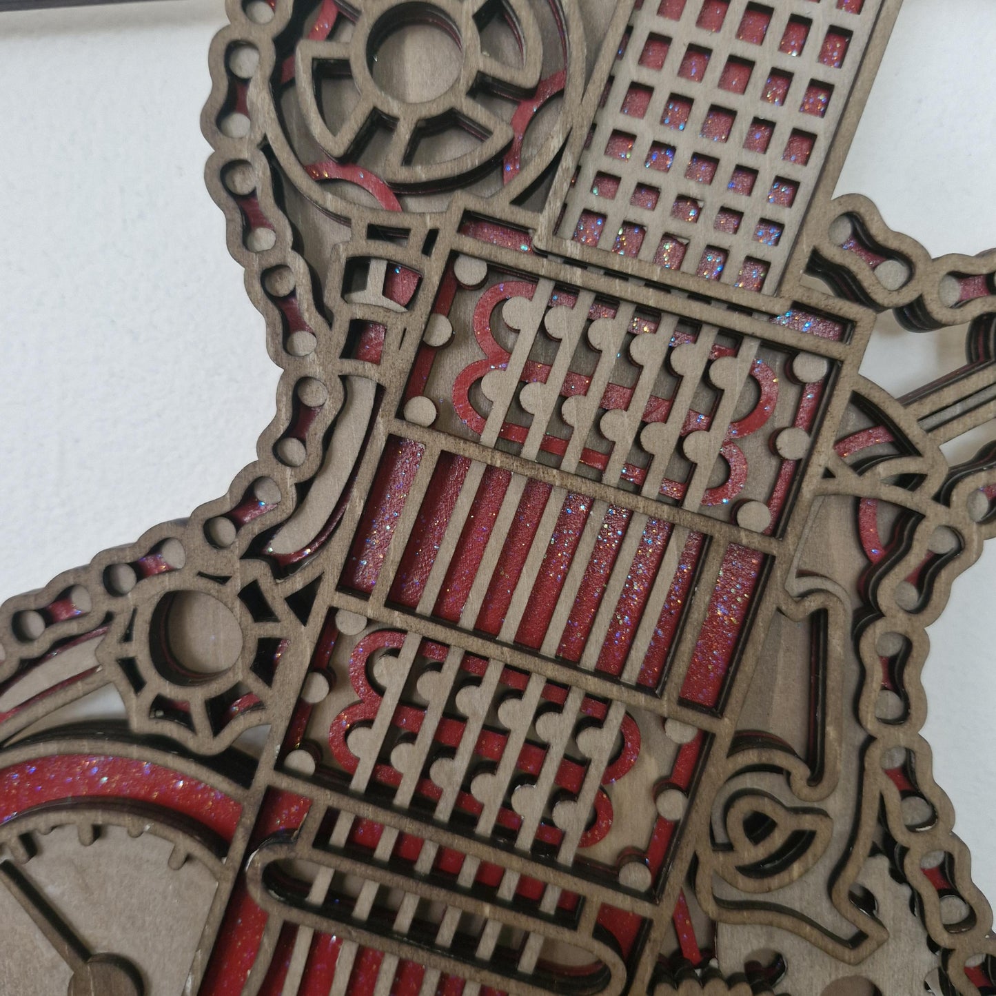 Layered Guitar Steampunk Wall Hanging Laser Cut