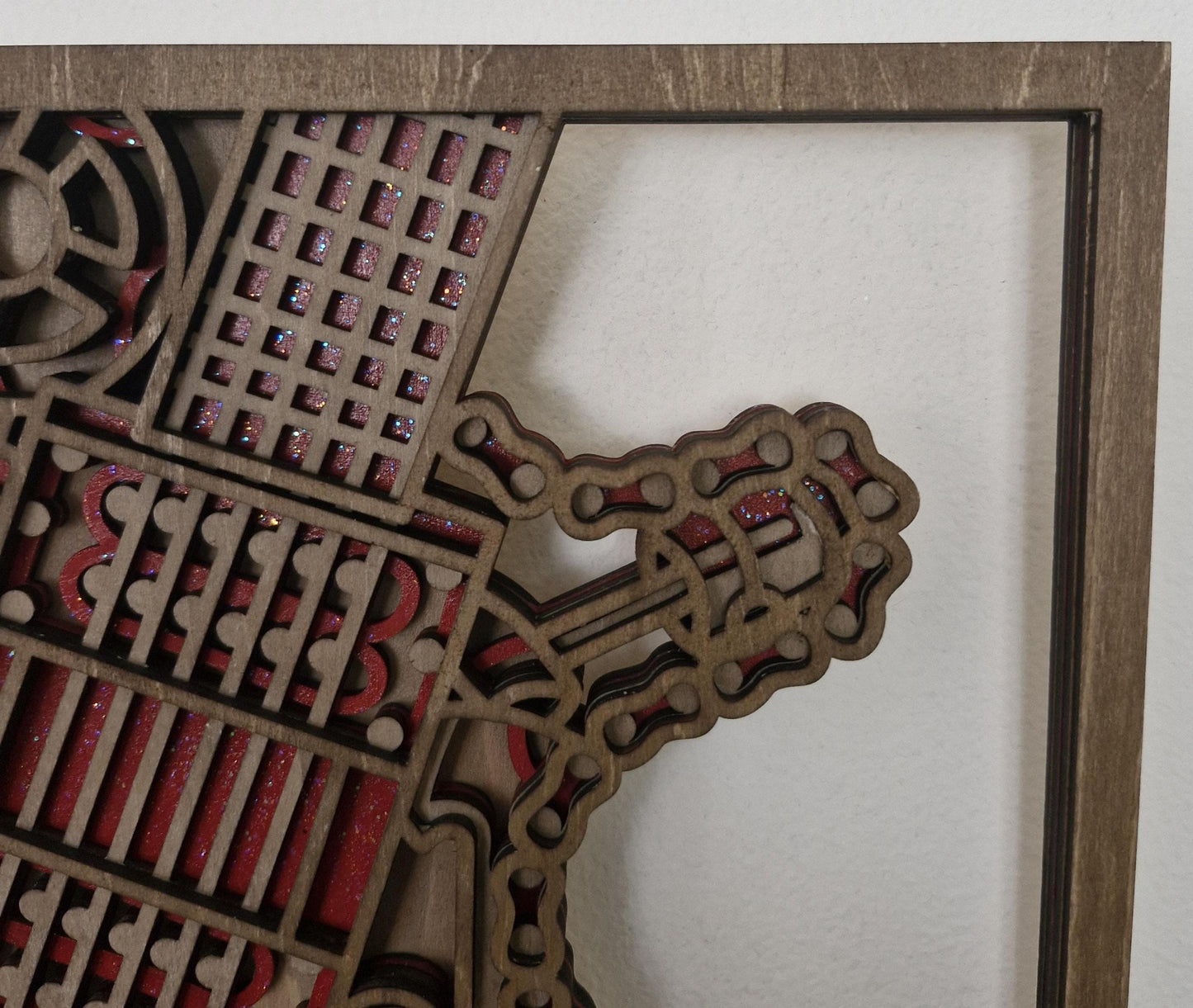 Layered Guitar Steampunk Wall Hanging Laser Cut