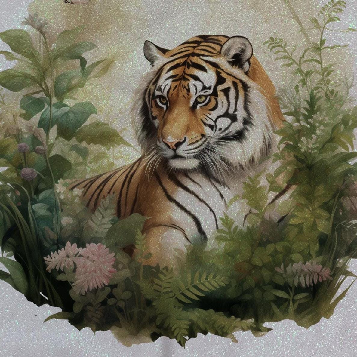 Glitter Tote Bag Tiger design
